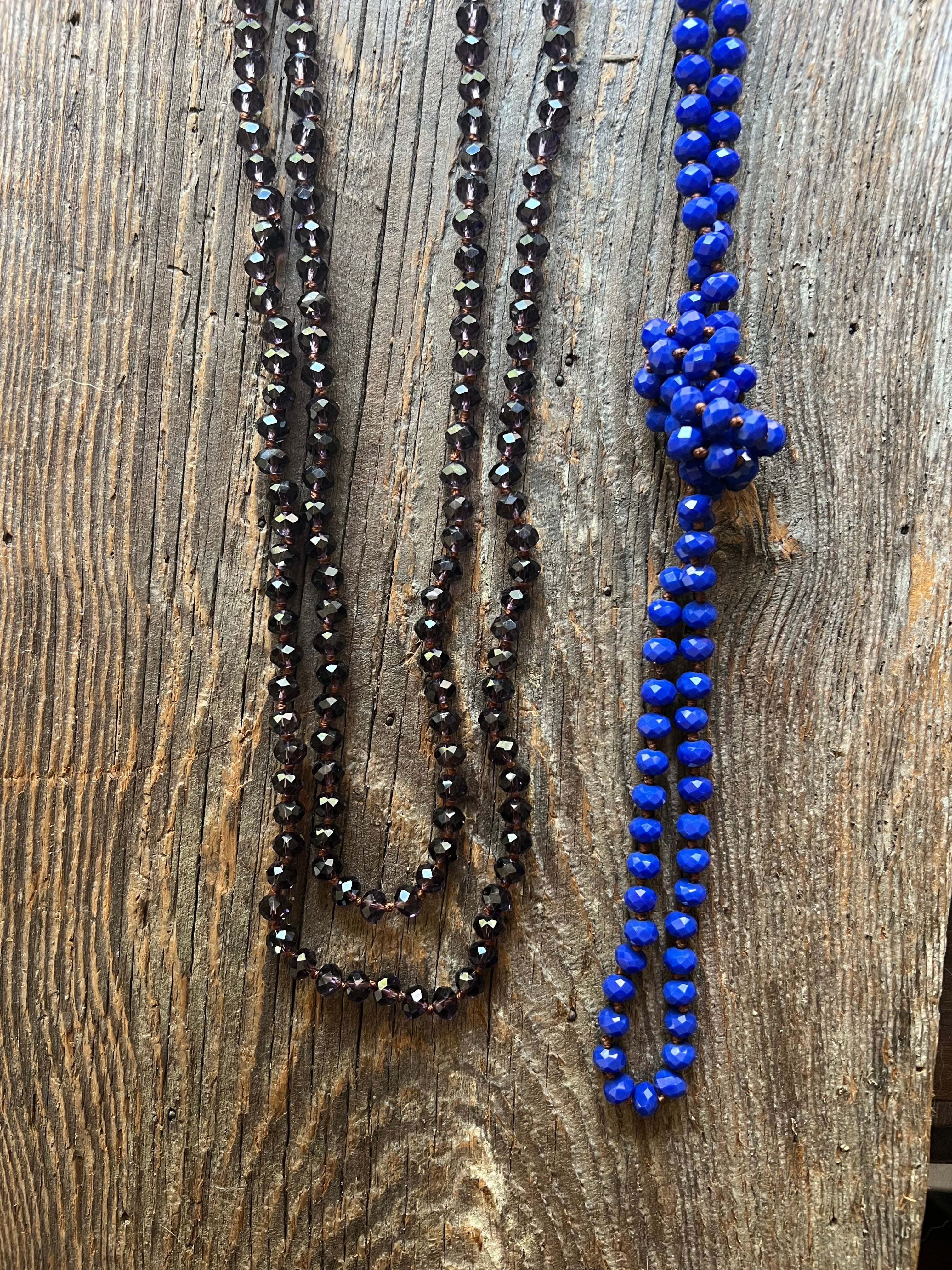 60-Inch Hand-Knotted Crystal Necklace – Long Convertible Layering Strand