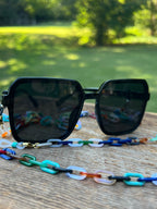 2-in-1 Eyeglass Chain & Lightweight Strand (24") – Marbled Acrylic or Faceted Crystal