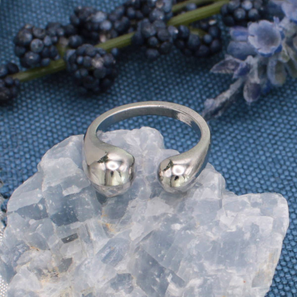 Bubbles - Asymmetrical Cocktail Ring — Gold or Silver Finish