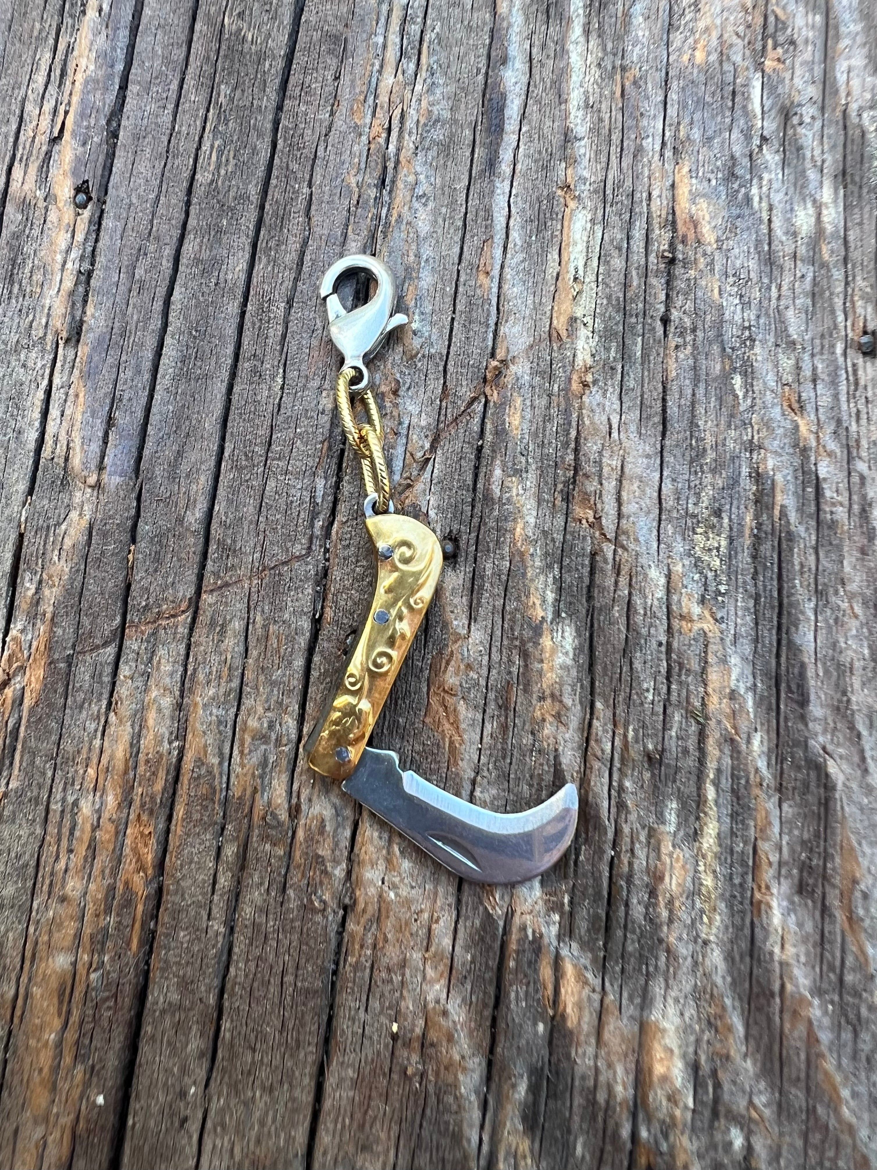 Functional Knife Charm Talisman – Mixed Metal Bespoke Charm – Wild Marigold