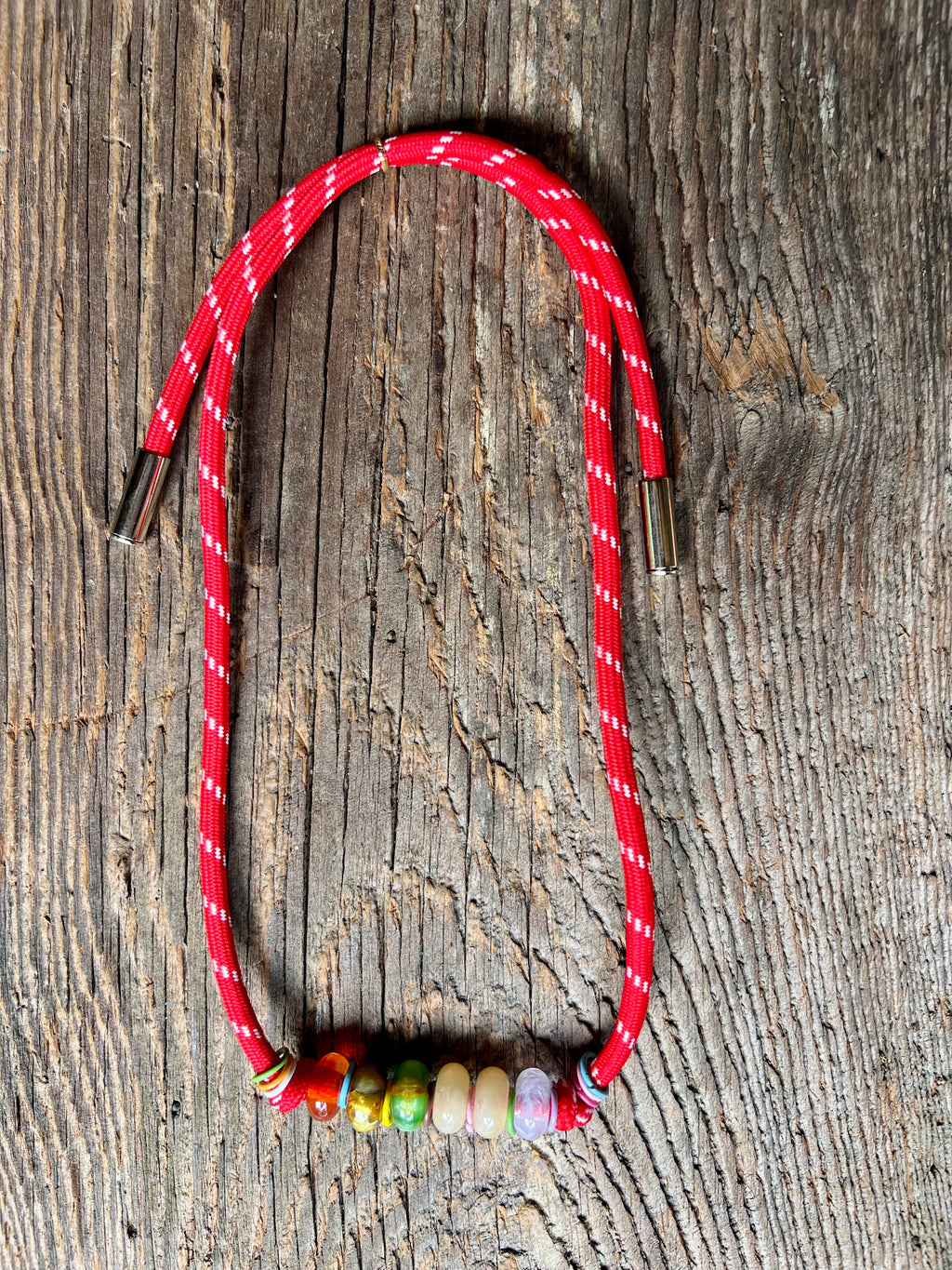 Adjustable Paracord Charm Necklace – Bold Dopamine Statement Strand