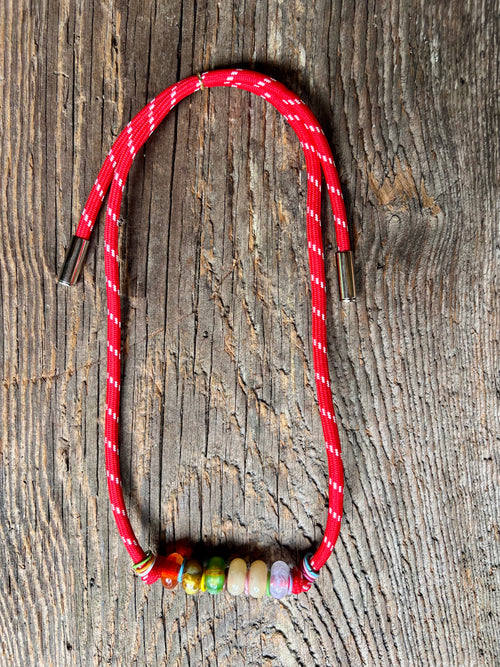 Adjustable Paracord Charm Necklace – Bold Dopamine Statement Strand
