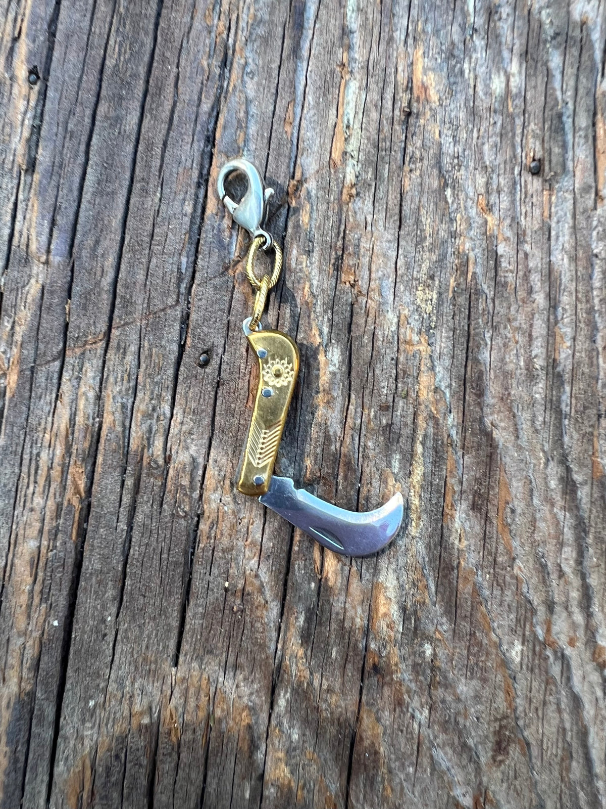 Functional Knife Charm Talisman – Mixed Metal Bespoke Charm – Wild Marigold