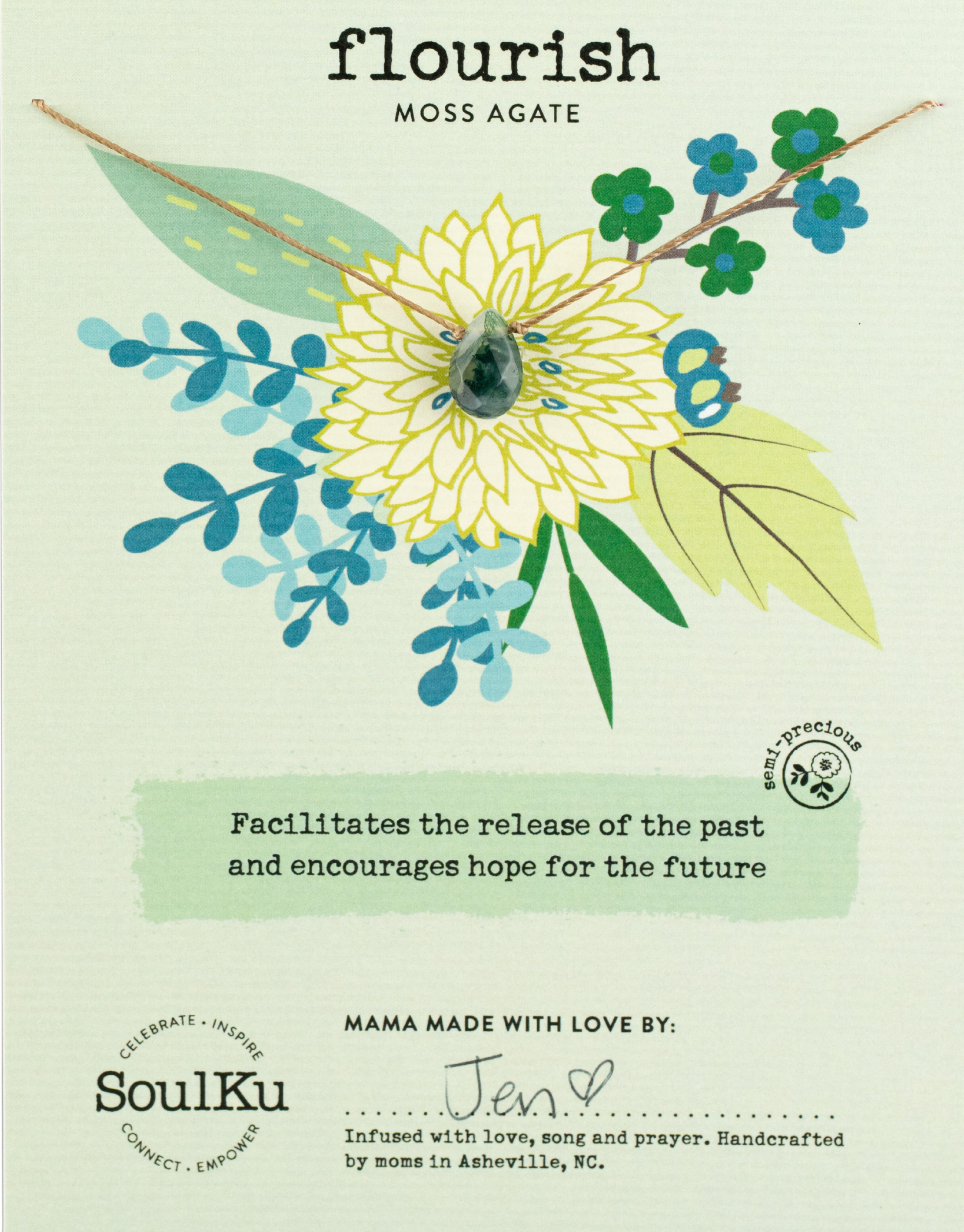 Moss Agate Soul‑Full of Light Necklace — Flourish