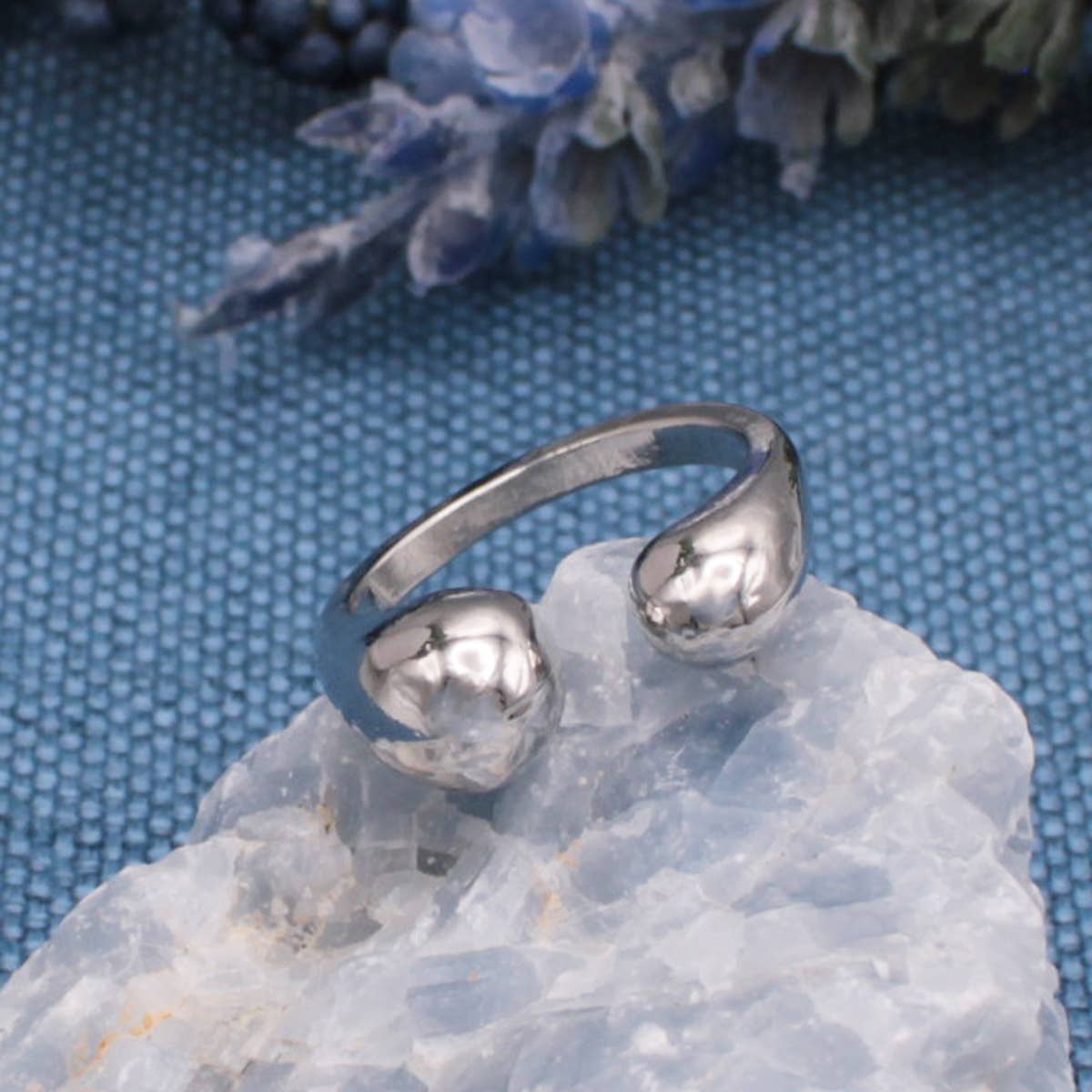 Bubbles - Asymmetrical Cocktail Ring — Gold or Silver Finish