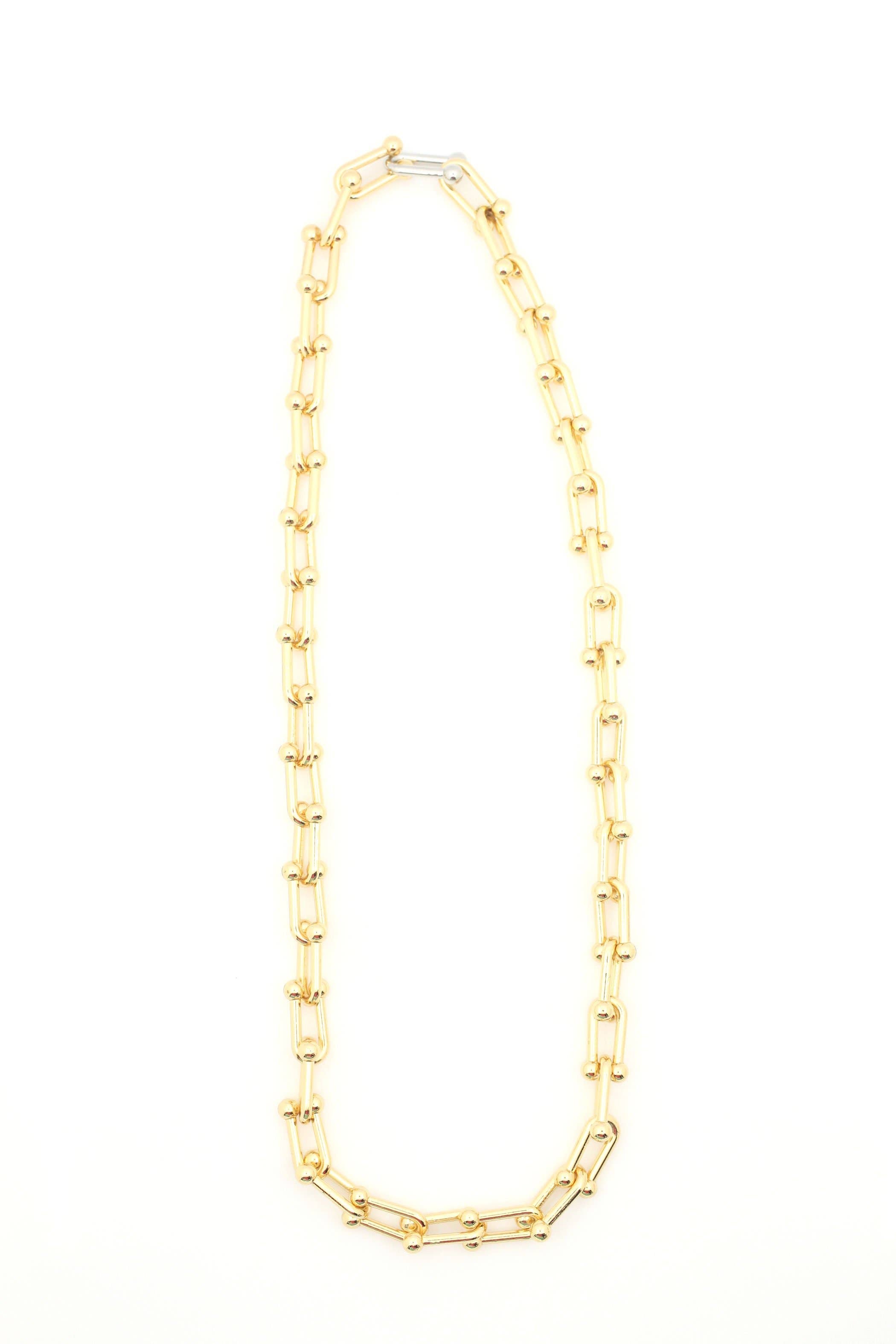 Bohemian Enamel Pop Chain Necklace, Colorful Artisan Jewelry, 18" Pop Clasp Chain