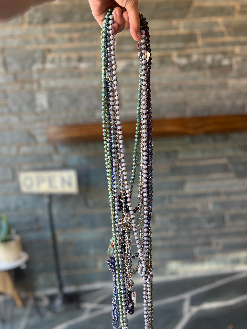 60-Inch Hand-Knotted Crystal Necklace – Long Convertible Layering Strand