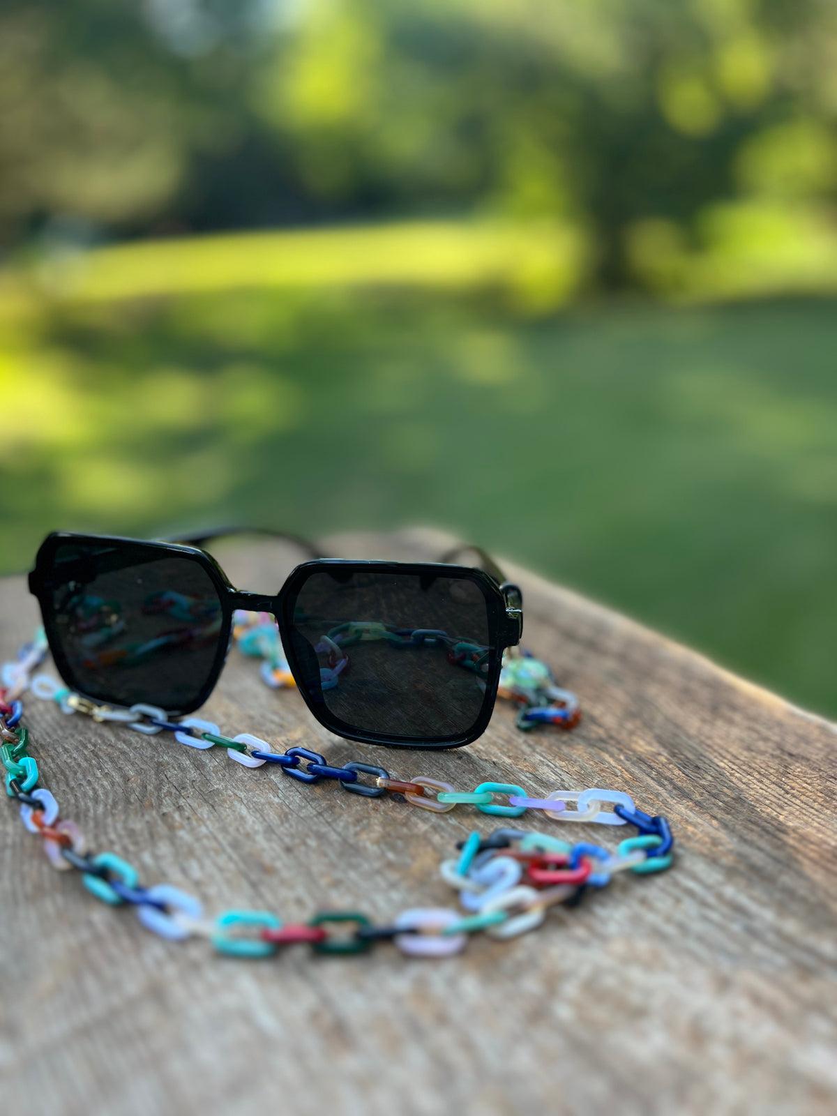 2-in-1 Eyeglass Chain & Lightweight Strand (24") – Marbled Acrylic or Faceted Crystal