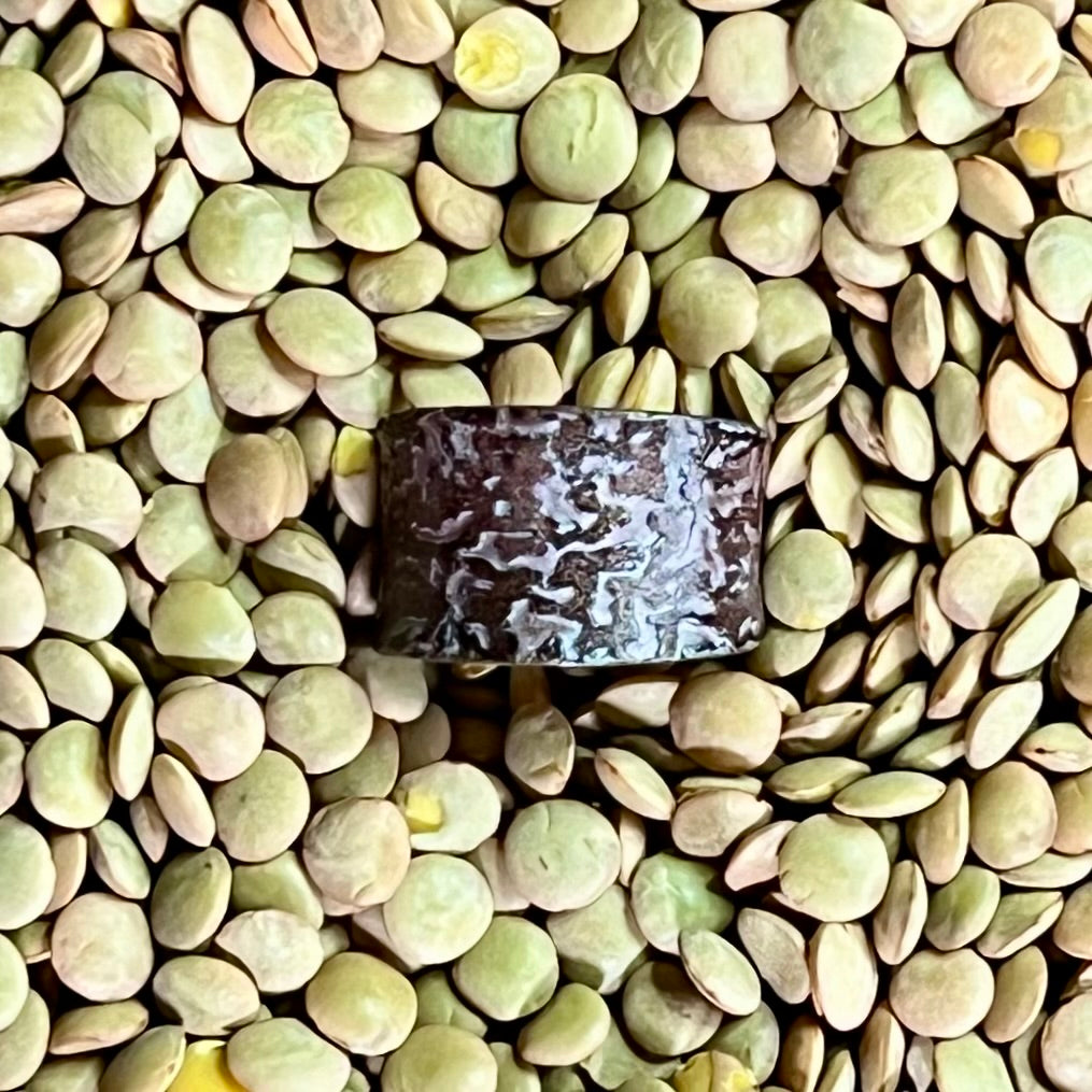 Hand-Hammered Copper Patina Ring – Adjustable Talisman Band – Wild Marigold