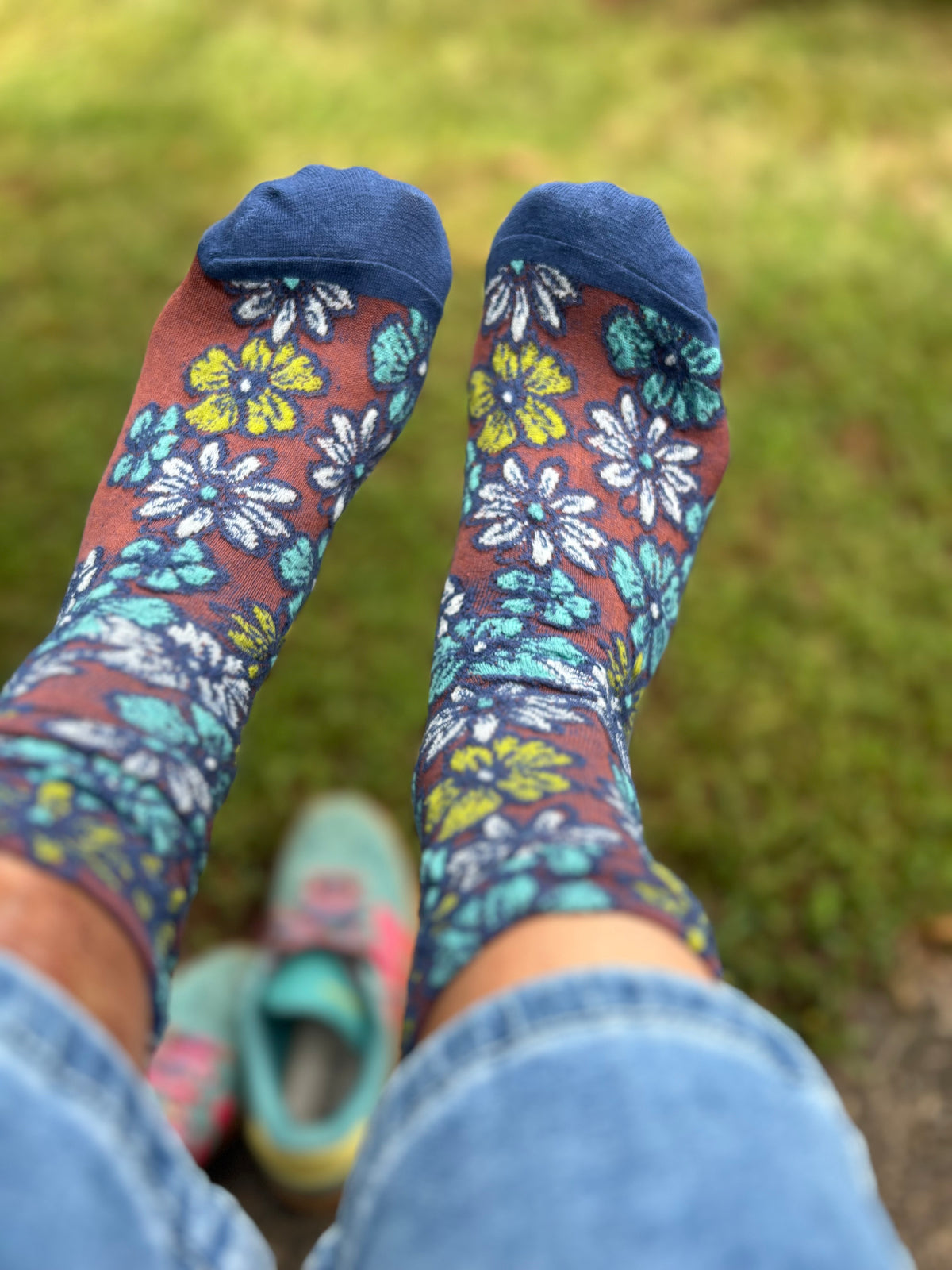 KNIT Boho Patterned Socks & Handmade Scrunchie Gift Set – Wild Marigold