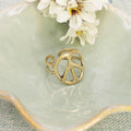 Woodstock Vibes Peace Sign Ring - Choice of Gold or Silver