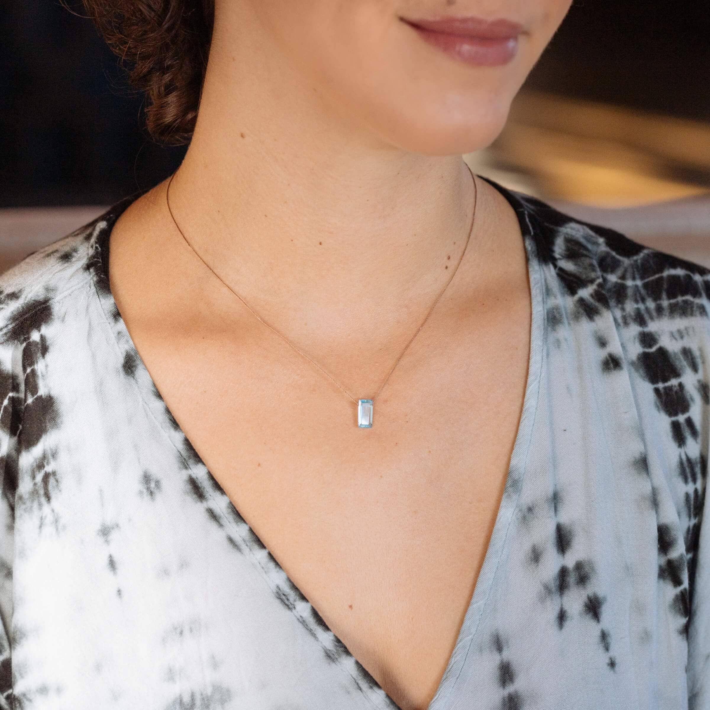 Sky Blue Topaz Refined Necklace — New Beginnings
