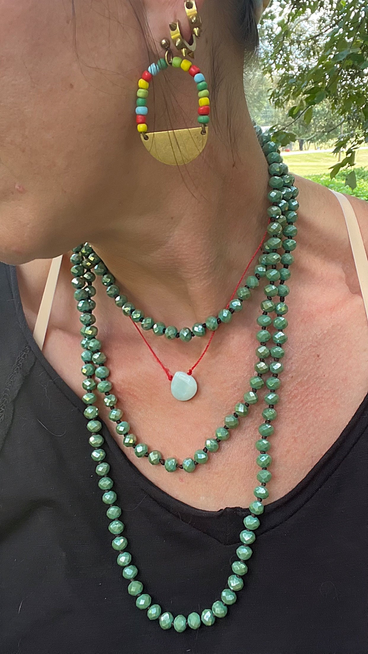 60-Inch Hand-Knotted Crystal Necklace – Long Convertible Layering Strand