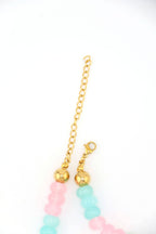 Bohemian Dyed Jade Gemstone Necklace, Bright Faceted Colorblock Beads, Adjustable 19–21"