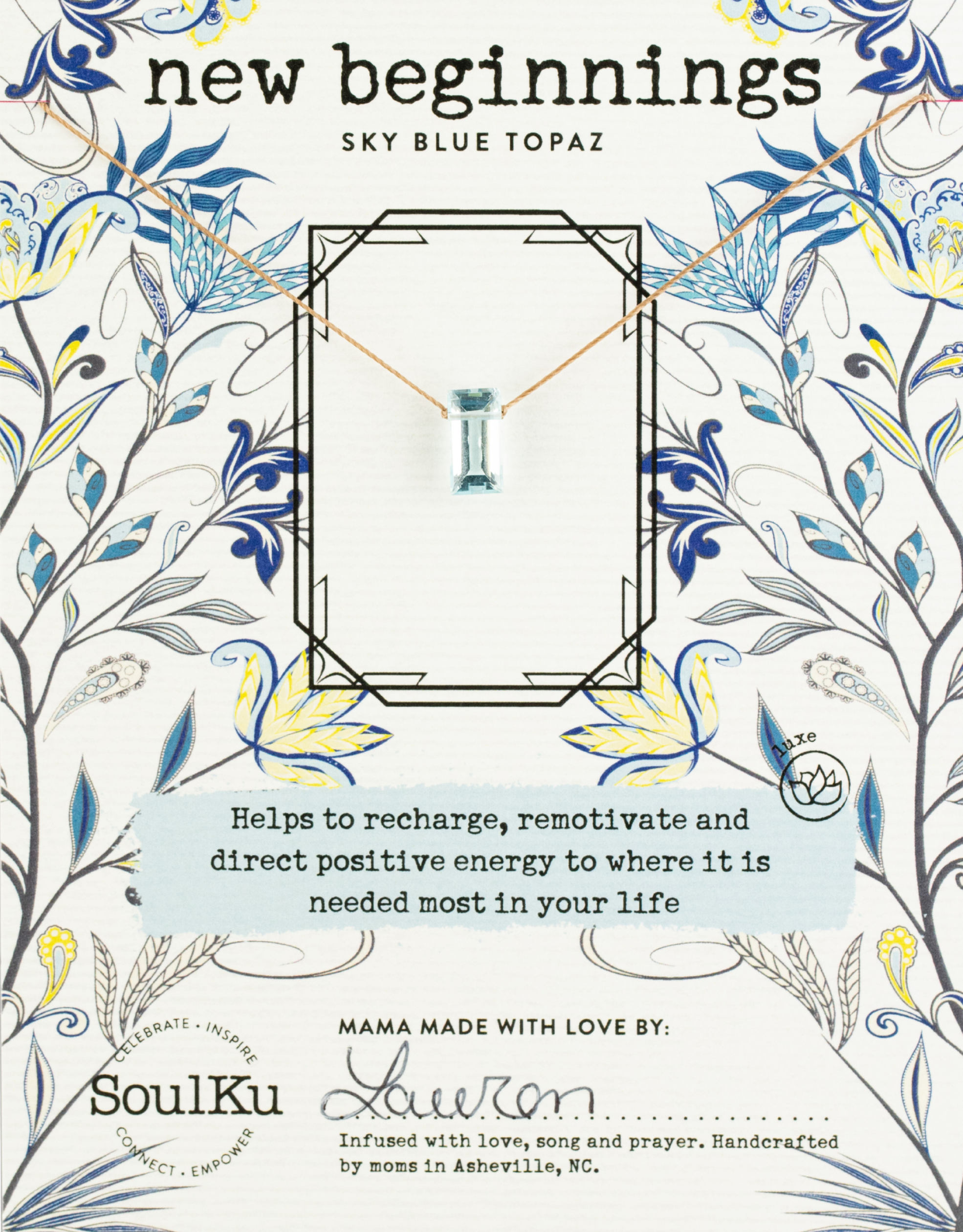 Sky Blue Topaz Refined Necklace — New Beginnings