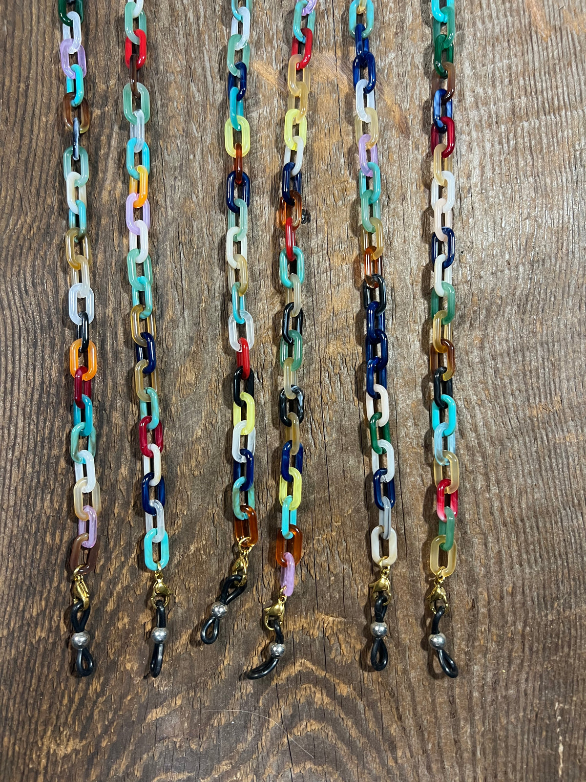 2-in-1 Eyeglass Chain & Lightweight Strand (24") – Marbled Acrylic or Faceted Crystal