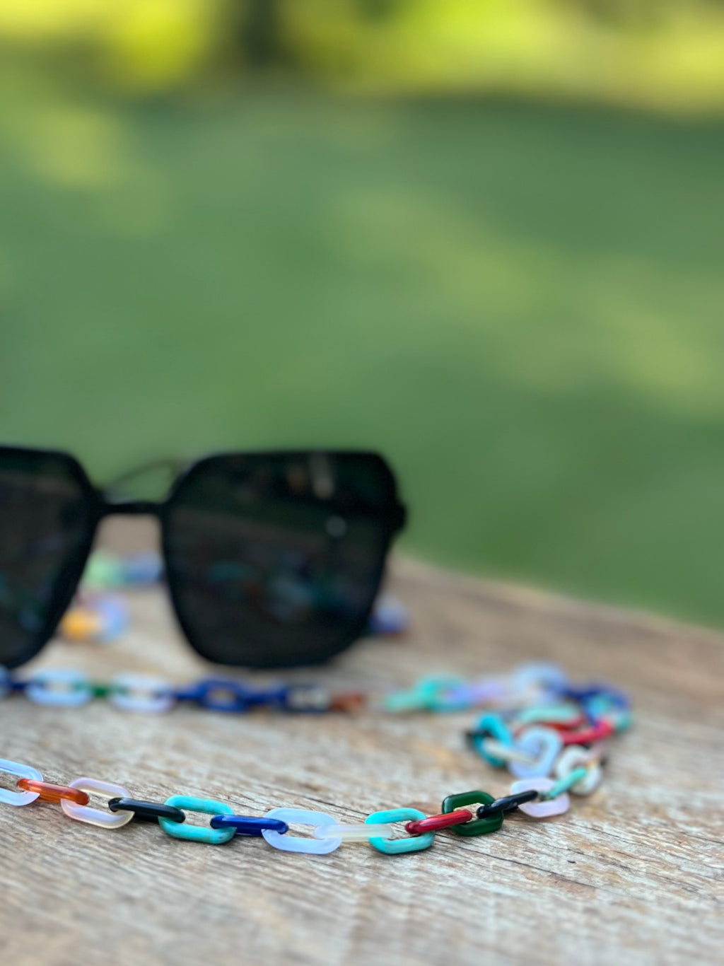2-in-1 Eyeglass Chain & Lightweight Strand (24") – Marbled Acrylic or Faceted Crystal