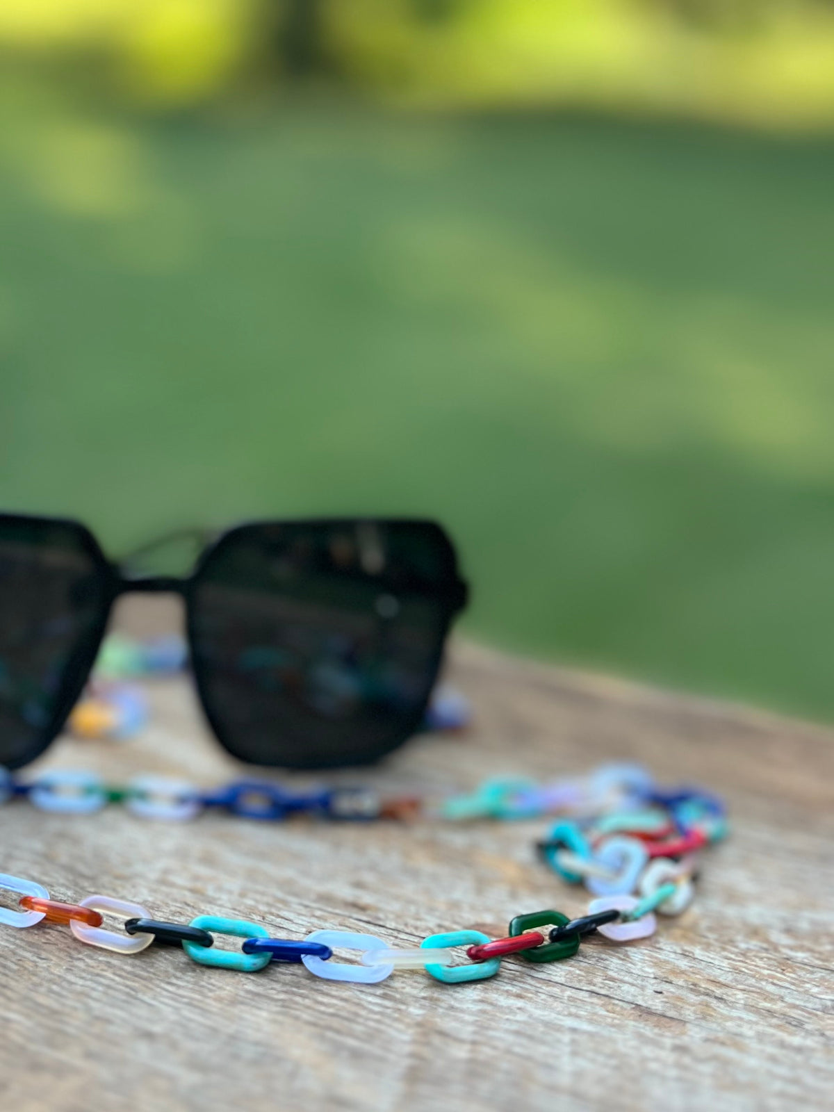 2-in-1 Eyeglass Chain & Lightweight Strand (24") – Marbled Acrylic or Faceted Crystal