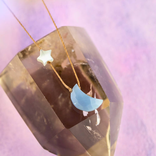Blue Opal I Love You to the Moon & Back Necklace