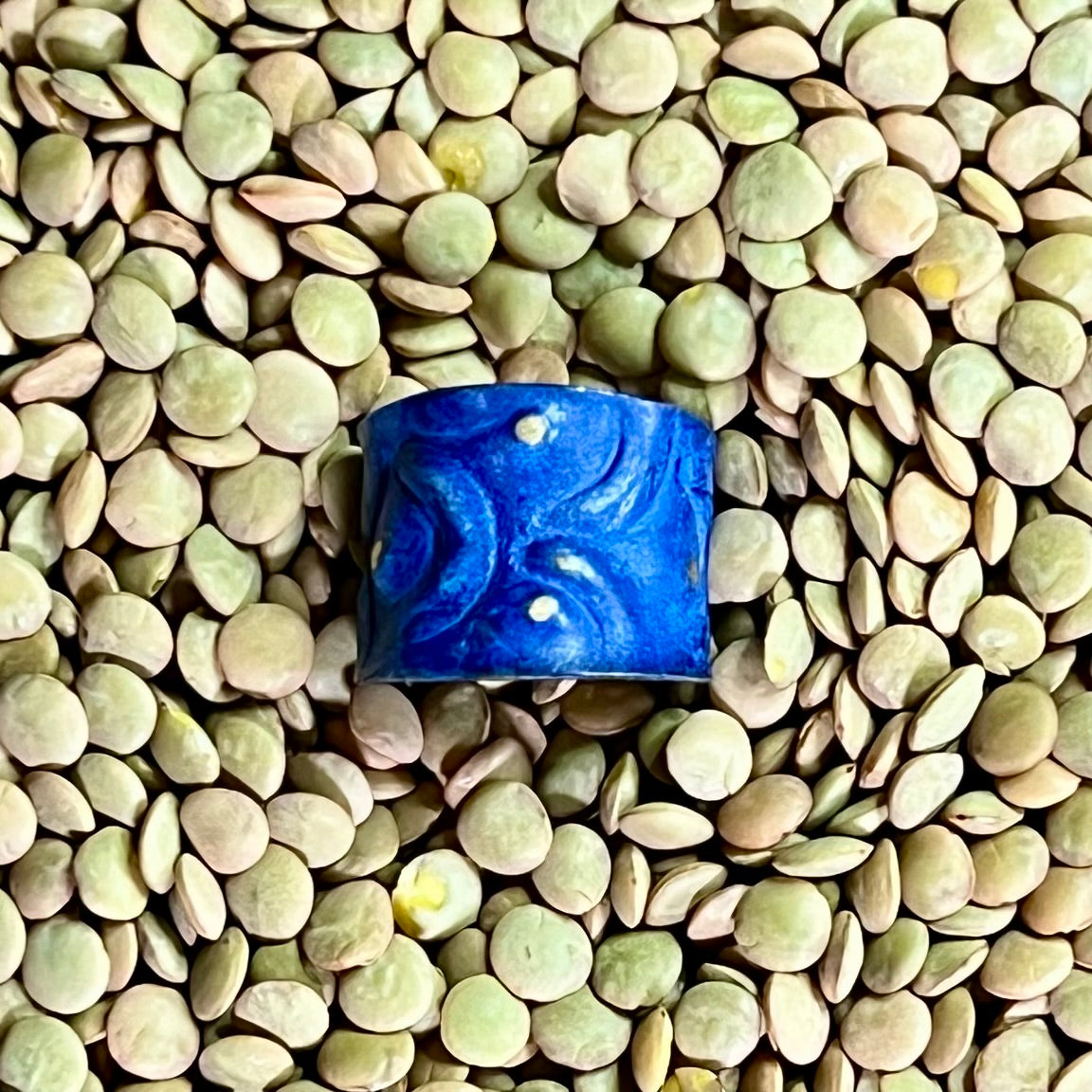 Hand-Hammered Brass Patina Ring – Adjustable Talisman Band – Wild Marigold