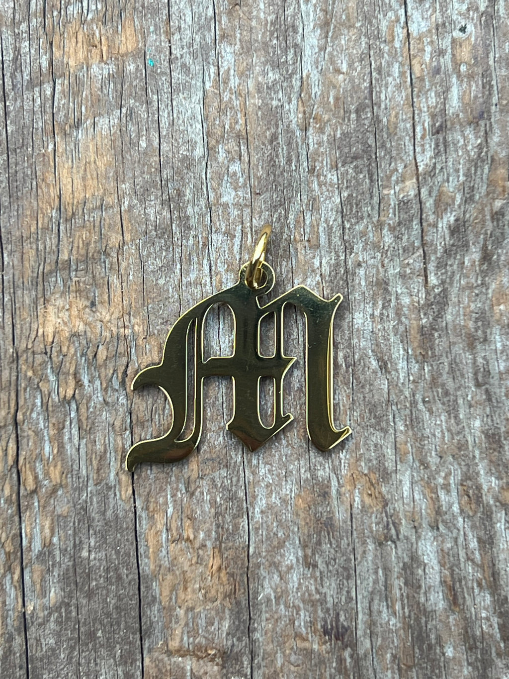 Blackletter Initial Charm Necklace – 24k Gold-Plated 18" Fine Chain