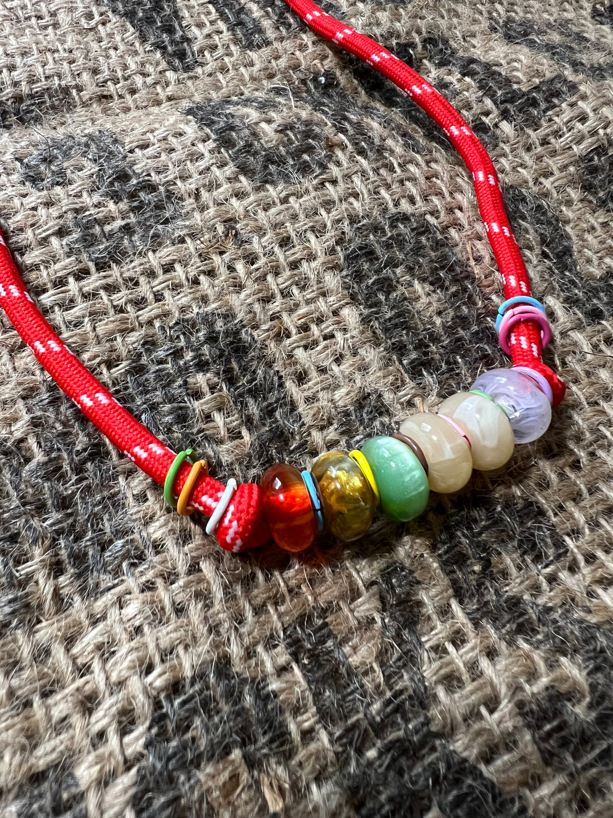 Adjustable Paracord Charm Necklace – Bold Dopamine Statement Strand