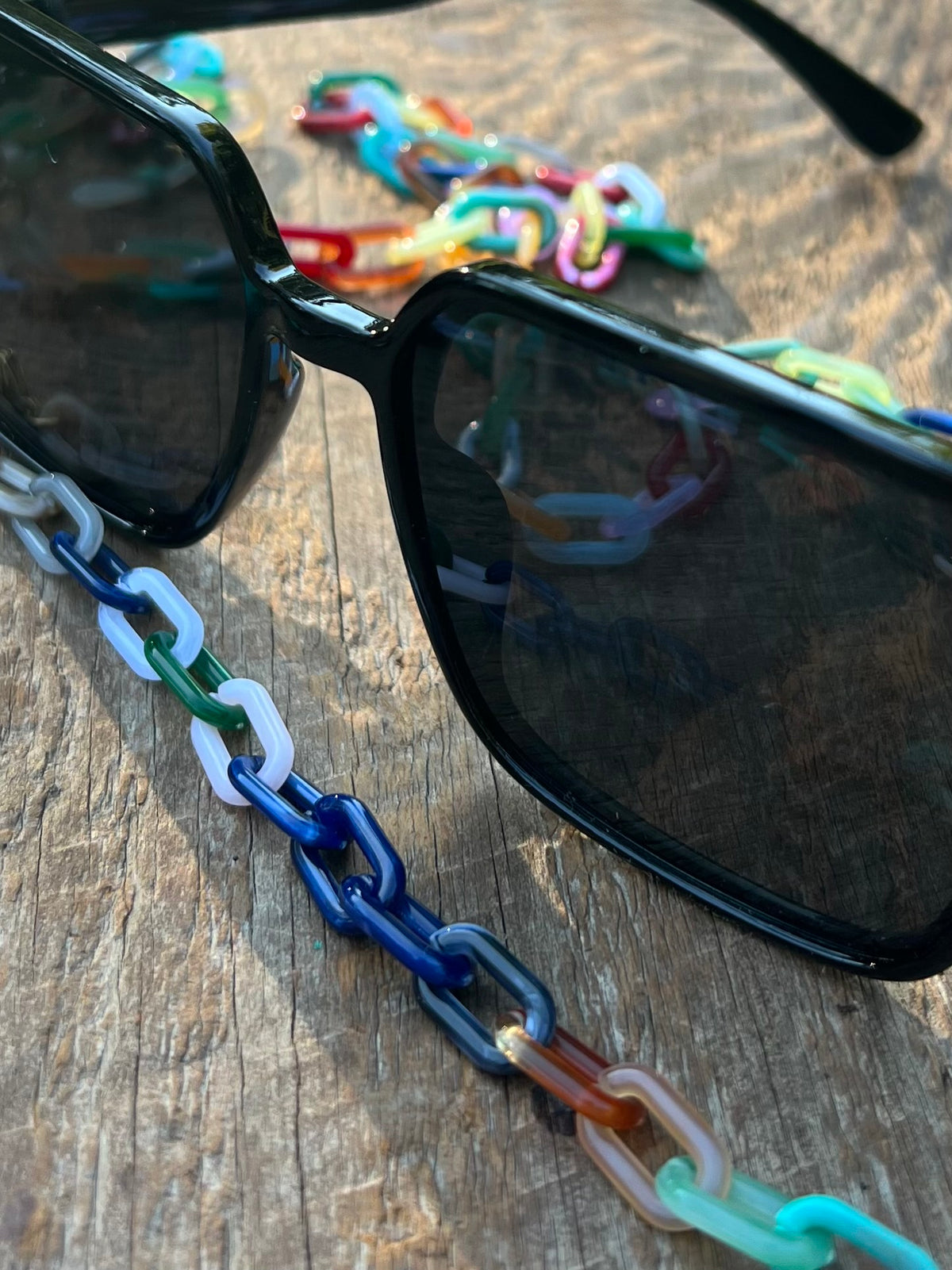2-in-1 Eyeglass Chain & Lightweight Strand (24") – Marbled Acrylic or Faceted Crystal