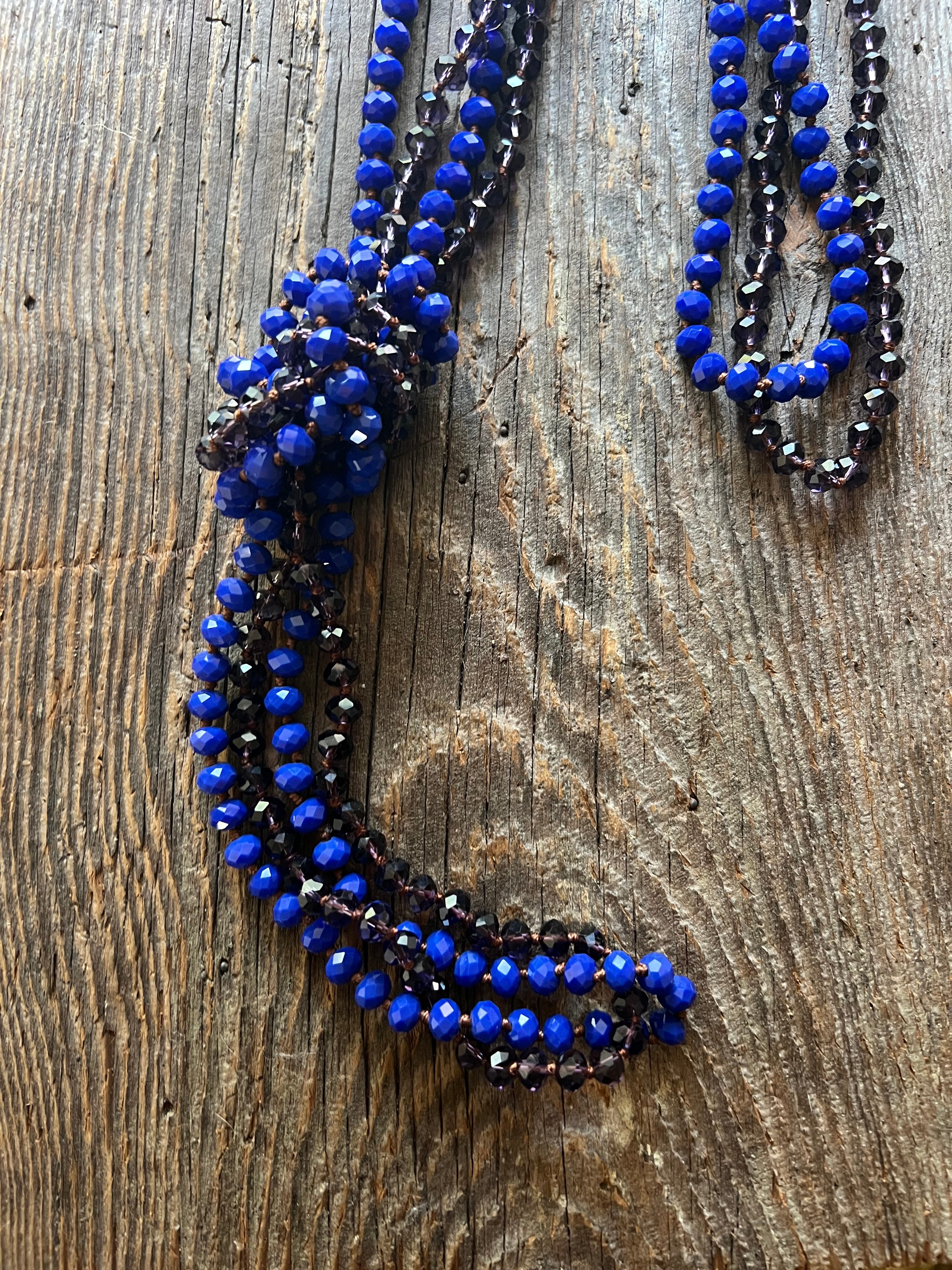 60-Inch Hand-Knotted Crystal Necklace – Long Convertible Layering Strand