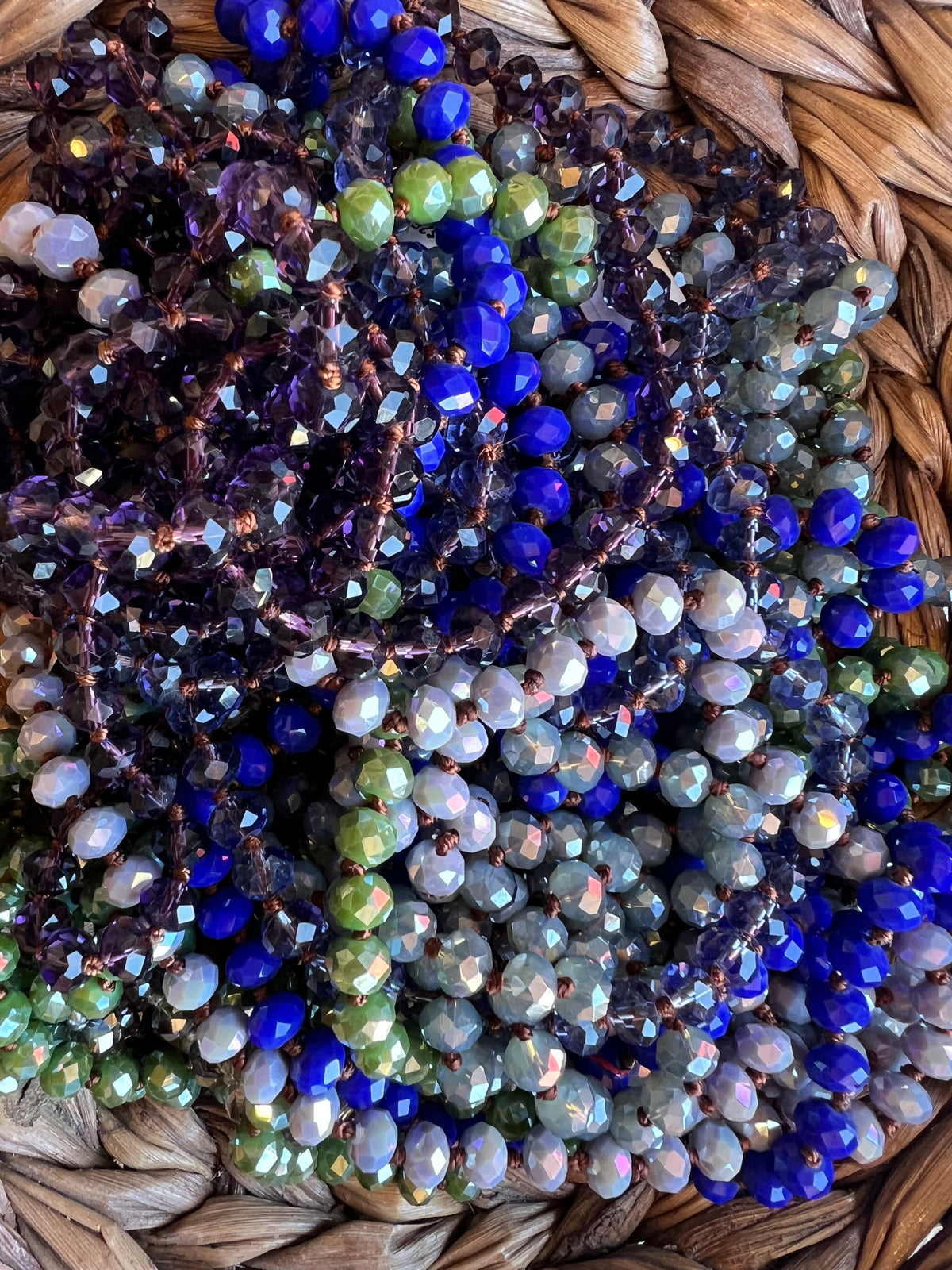 60-Inch Hand-Knotted Crystal Necklace – Long Convertible Layering Strand