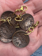Stamped Real US Penny Charm – Hand-Stamped Coin Charm with Lobster Clasp