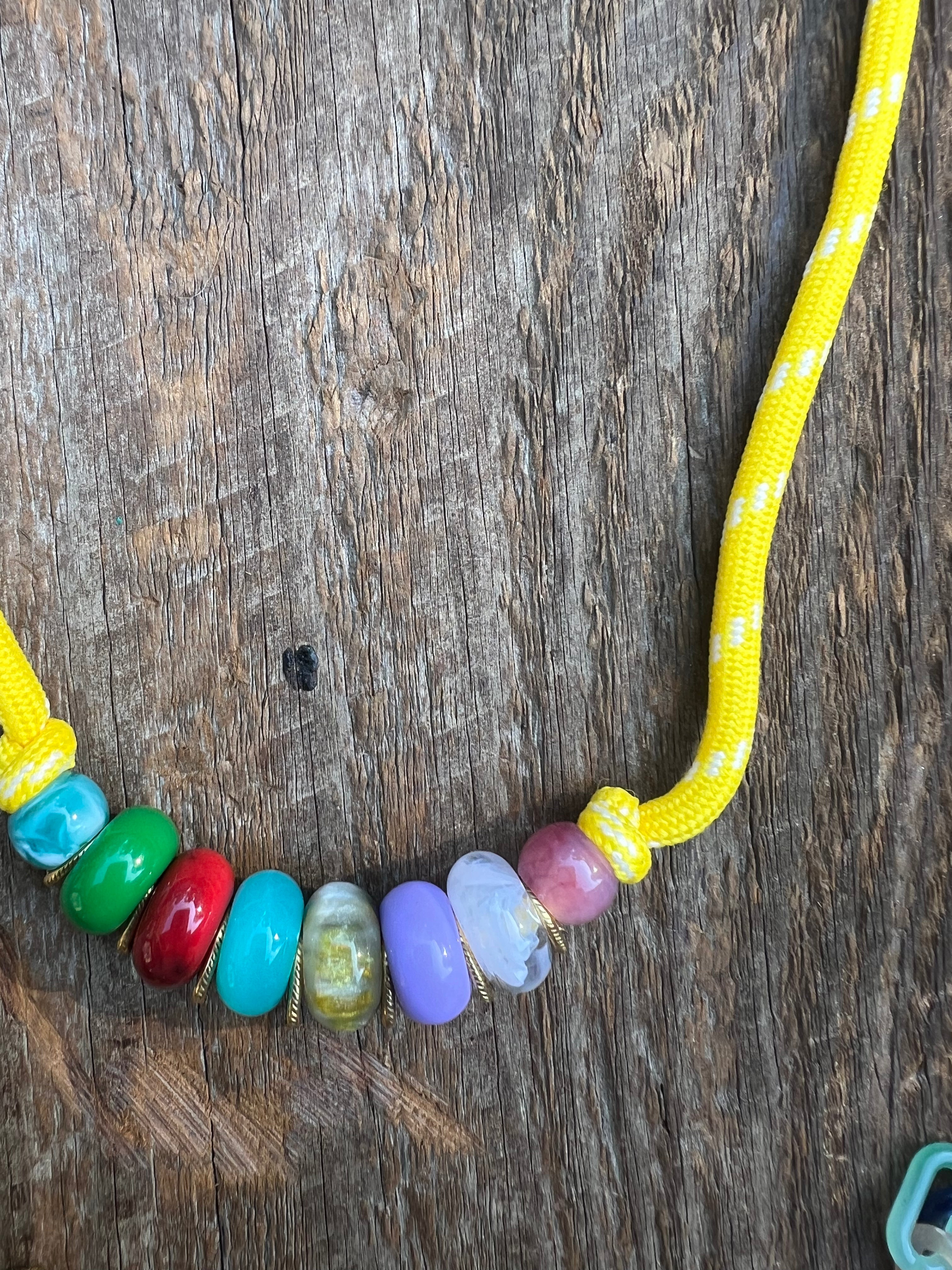 Adjustable Paracord Charm Necklace – Bold Dopamine Statement Strand