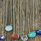 Anju Gold Plated Necklace with Semi-Precious Stone