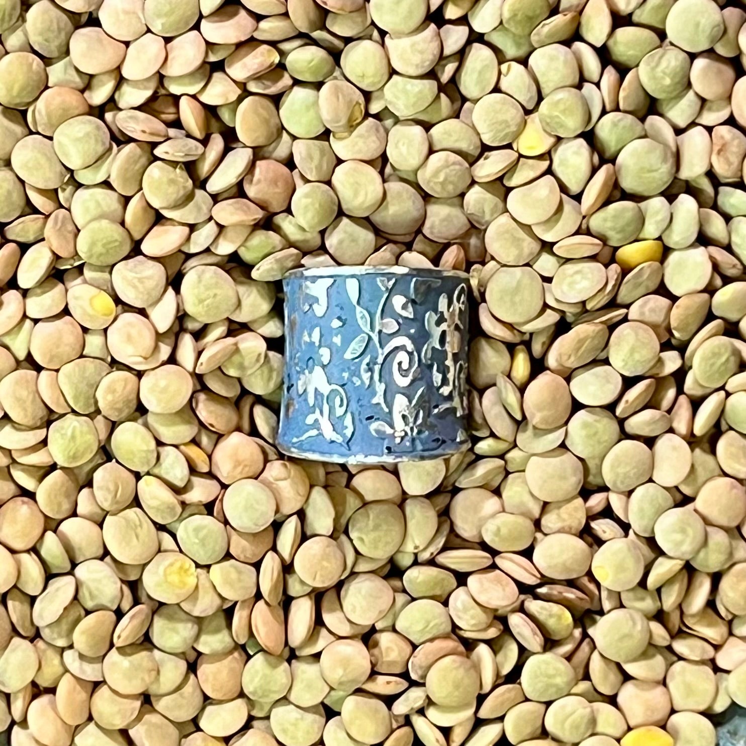 Hand-Hammered Non-Tarnish Silver Ring – Adjustable Talisman Band – Wild Marigold