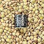 Hand-Hammered Non-Tarnish Silver Ring – Adjustable Talisman Band – Wild Marigold