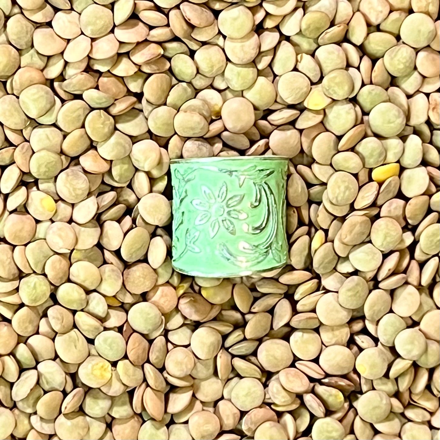 Hand-Hammered Non-Tarnish Silver Ring – Adjustable Talisman Band – Wild Marigold