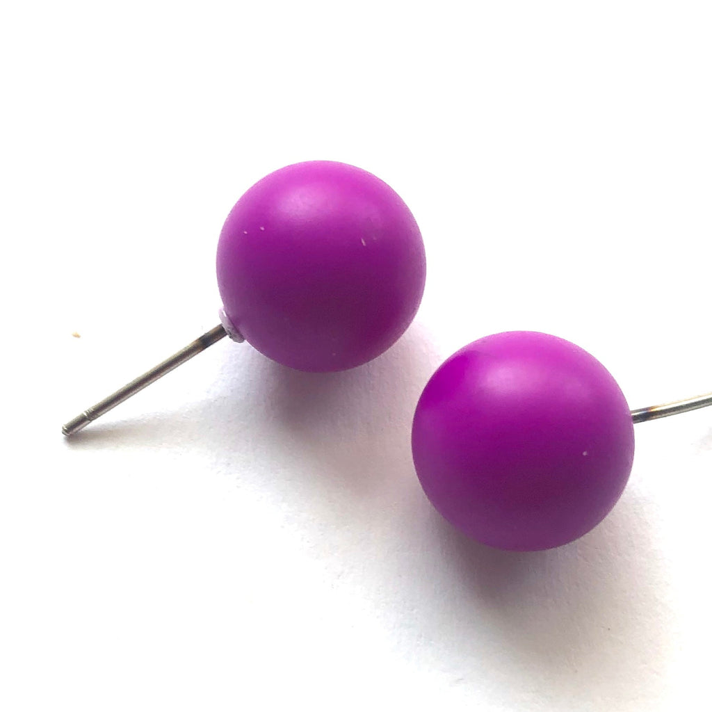 Violet Midi Ball Stud Earrings