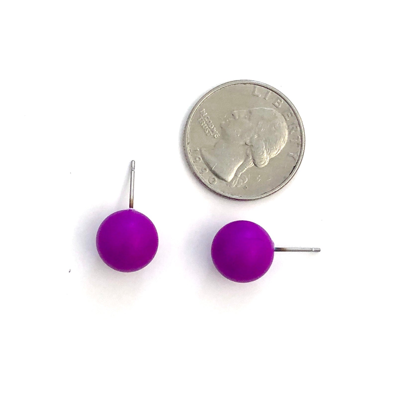 Violet Midi Ball Stud Earrings