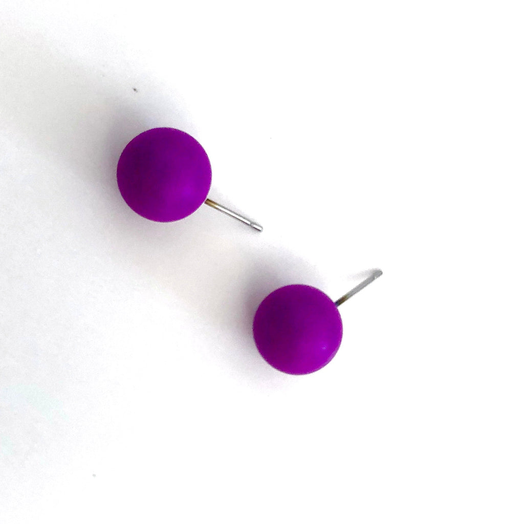 Violet Midi Ball Stud Earrings