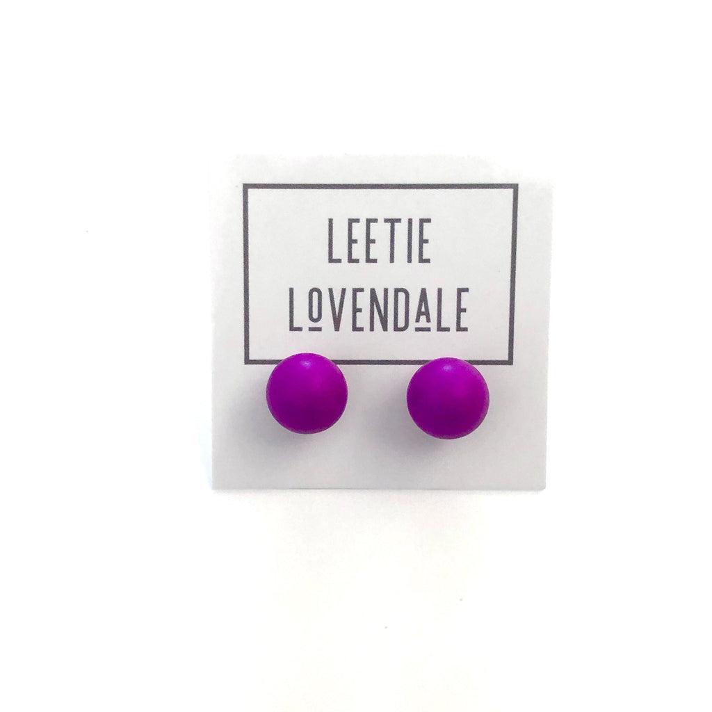 Violet Midi Ball Stud Earrings