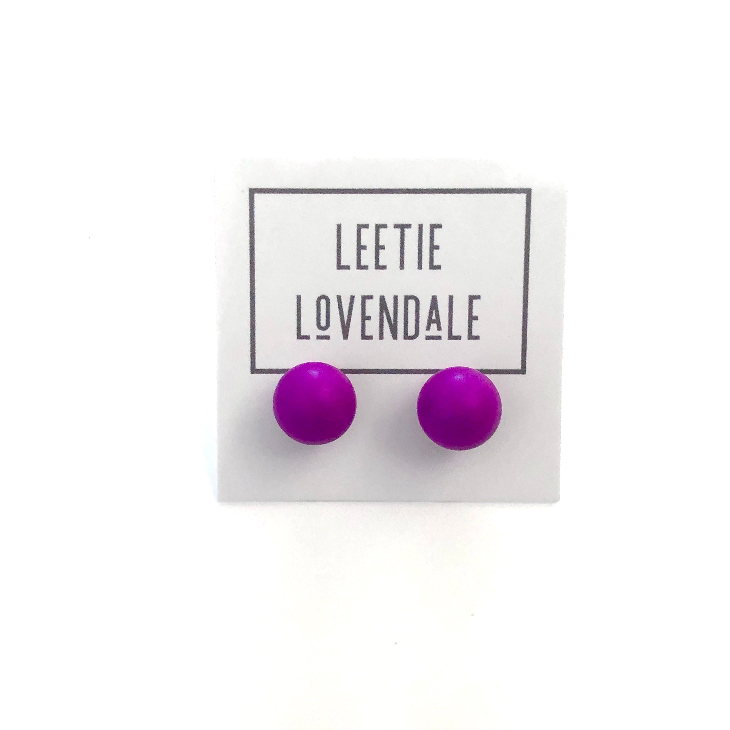 Violet Midi Ball Stud Earrings