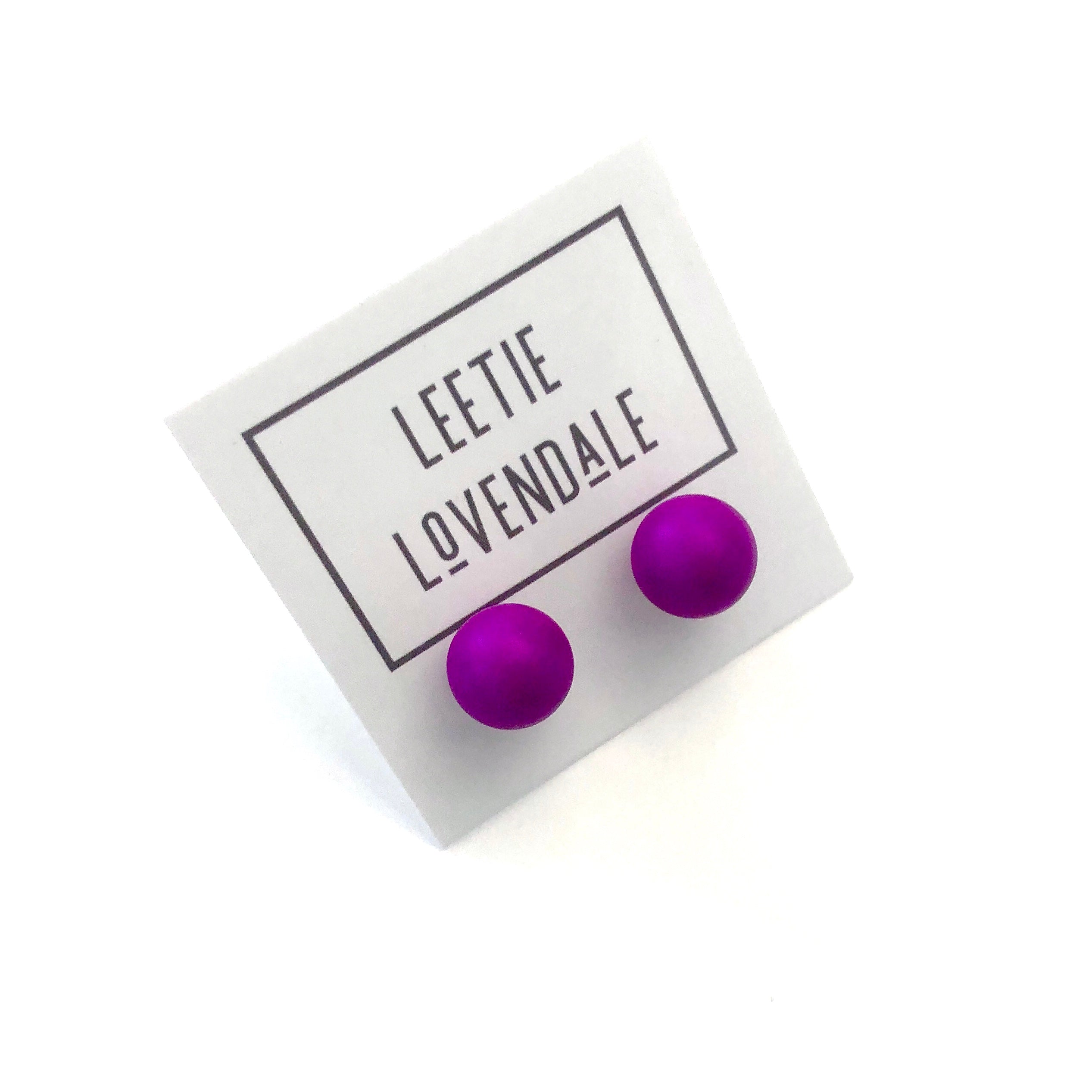 Violet Midi Ball Stud Earrings