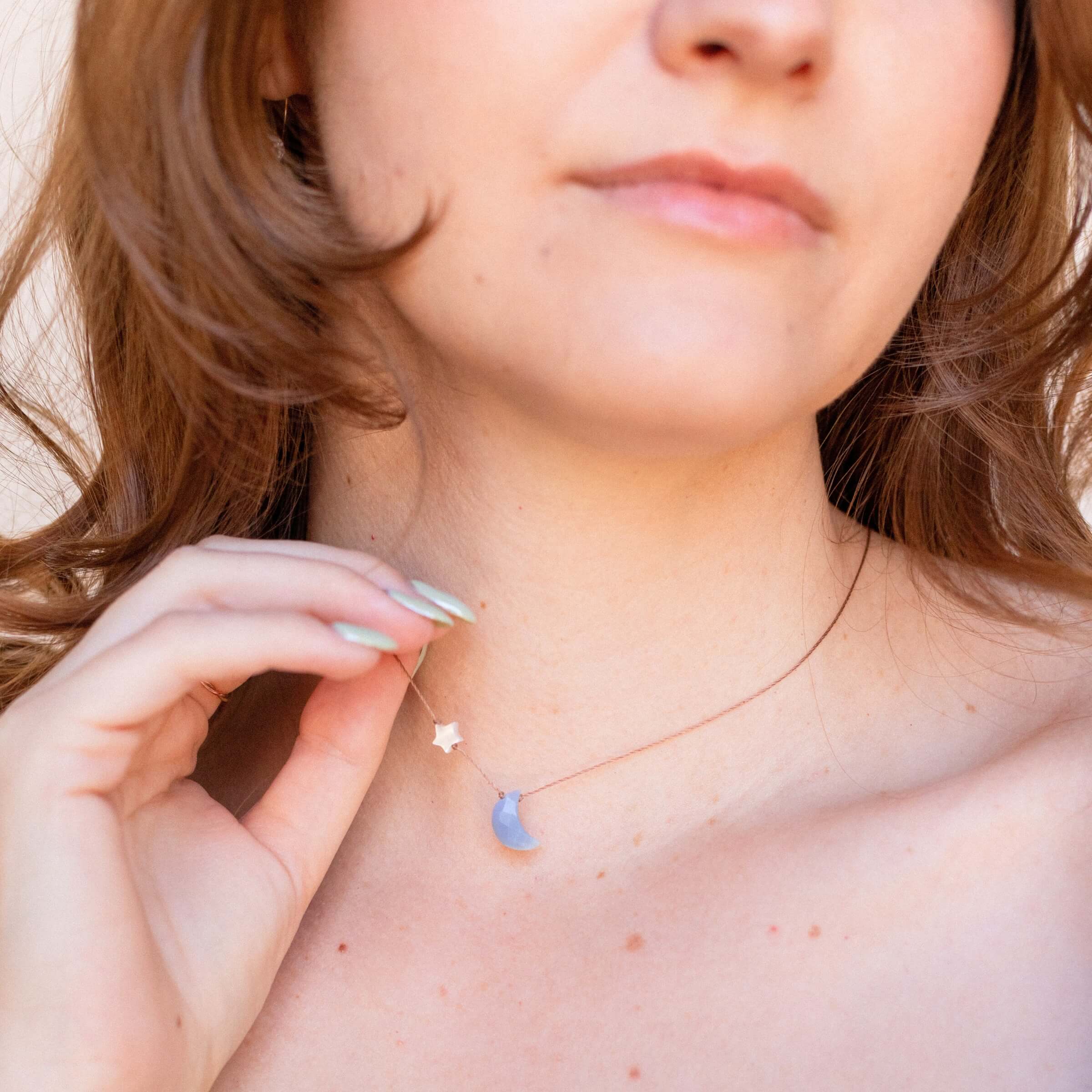 Blue Opal I Love You to the Moon & Back Necklace