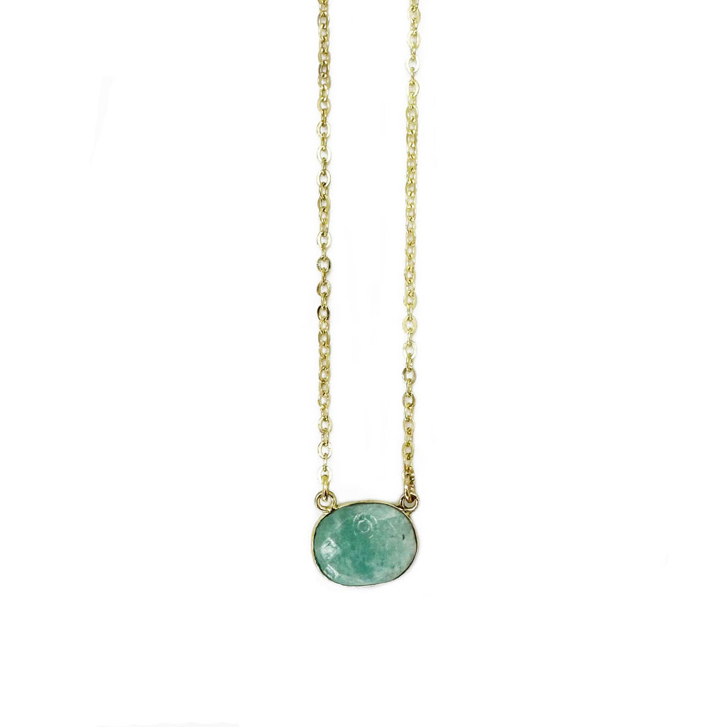 Anju Gold Plated Necklace with Semi-Precious Stone