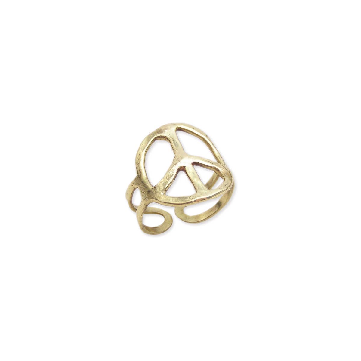 Woodstock Vibes Peace Sign Ring - Choice of Gold or Silver