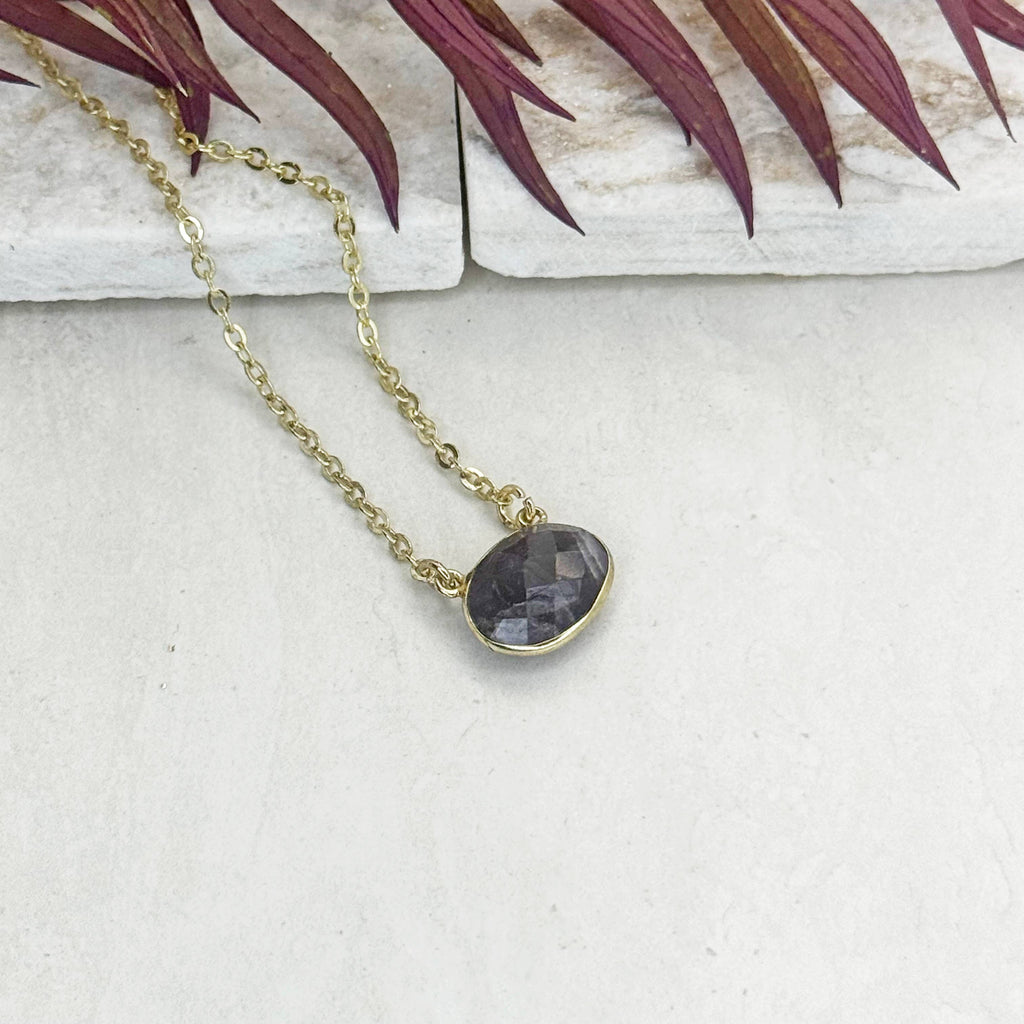 Anju Gold Plated Necklace with Semi-Precious Stone