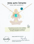 Amazonite & Pearl Goddess Necklace for You Are Brave