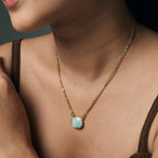 Anju Gold Plated Necklace with Semi-Precious Stone