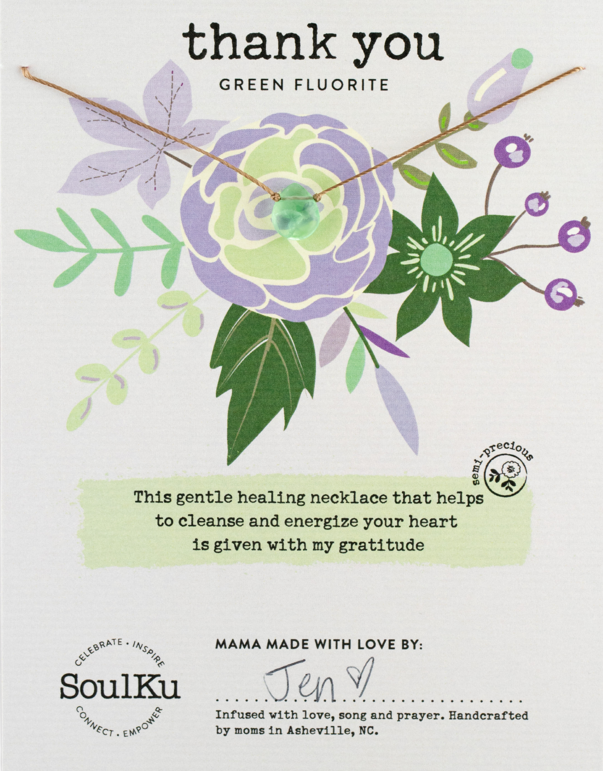 Green Fluorite Soul‑Full of Light Necklace — Thank You