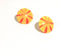 Yellow Firework Lucite Disc Stud Earrings