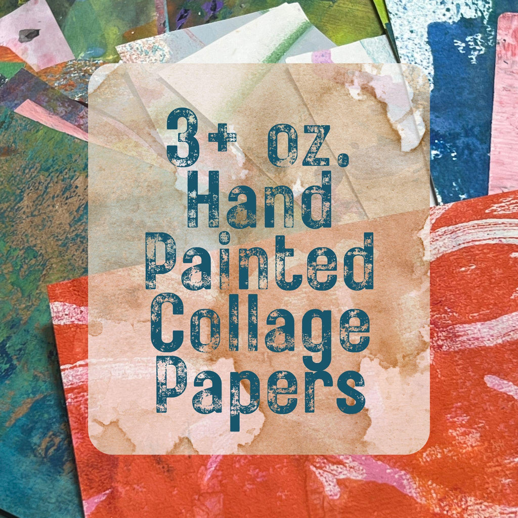 Art Journal Collage Fodder Paper Sample Pack for Collage Mixed Media - Unique Art Materials - Hand Painted